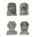 Foam Halloween Tombstone Decor Set