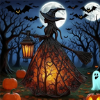 Gothic Witch Table Lamp
