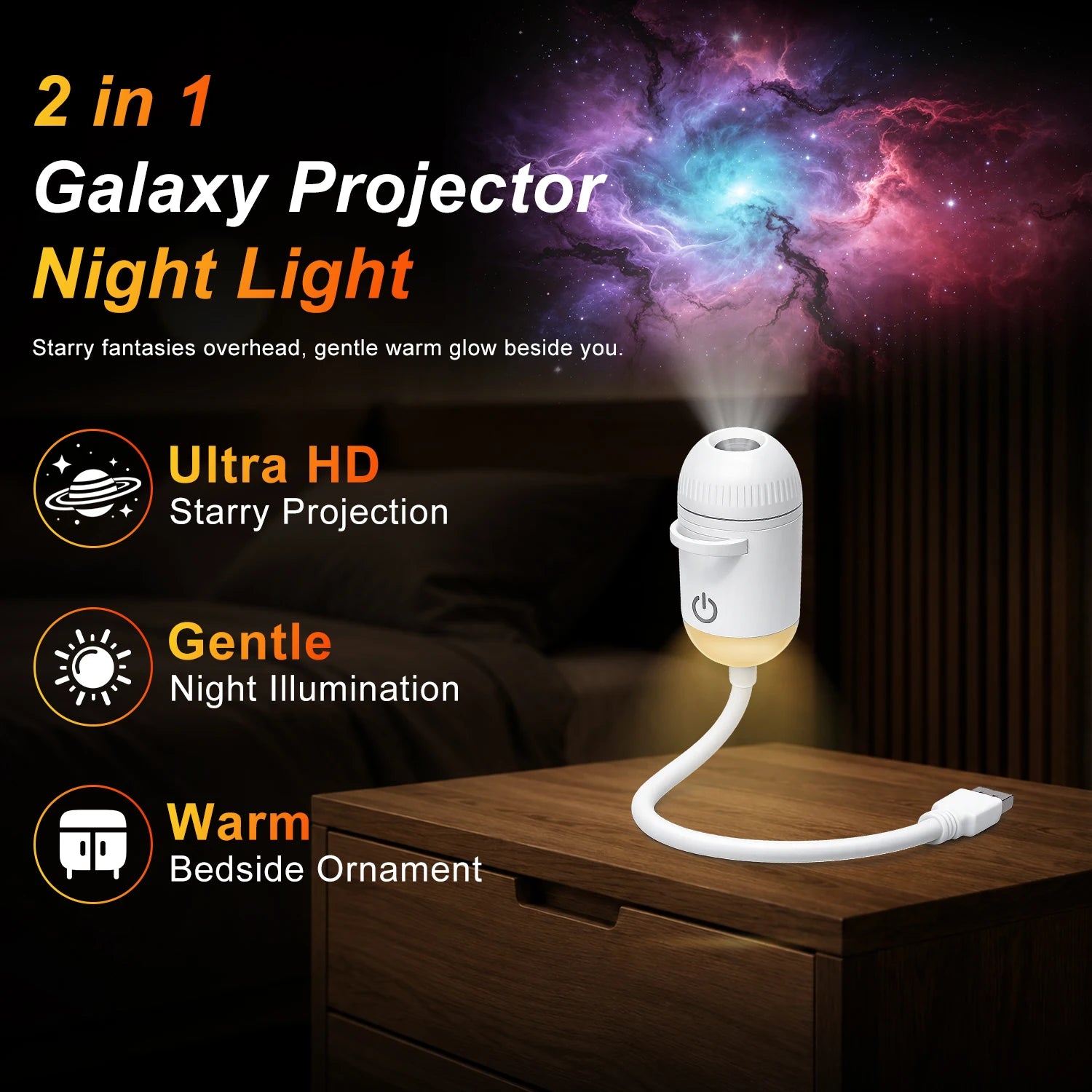 2-In-1 USB Ambient Projector Light