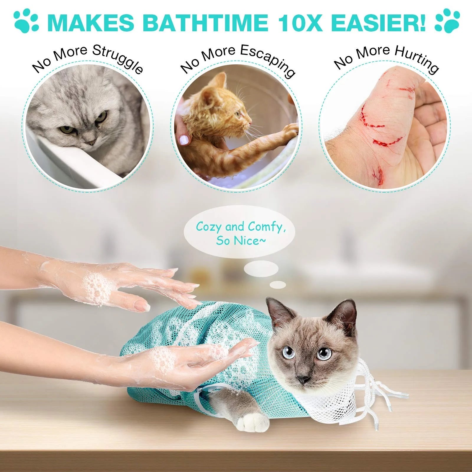 Anti-Scratch Cat Grooming Bag