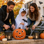 Light-Up Pumpkin Halloween Statue
