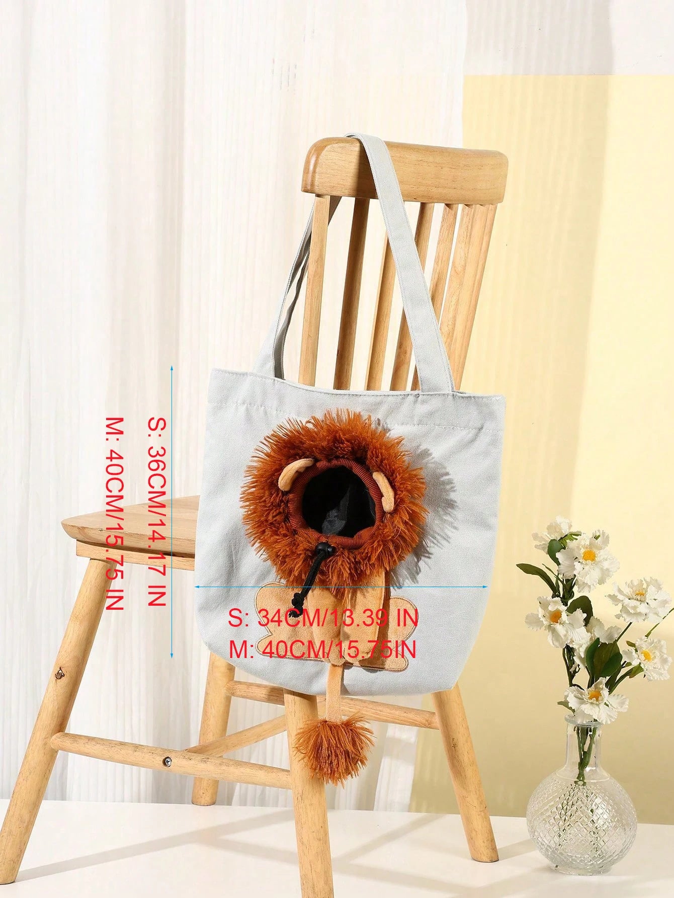 Lion-Shaped Cat Carrier Bag