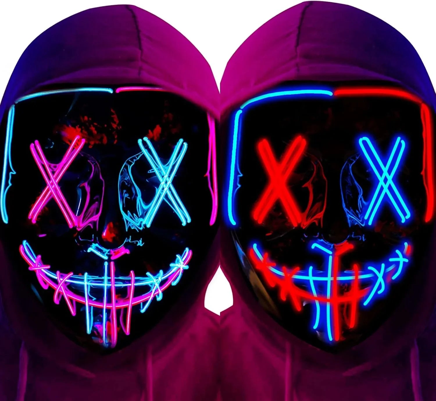 LED Light-Up Halloween Mask