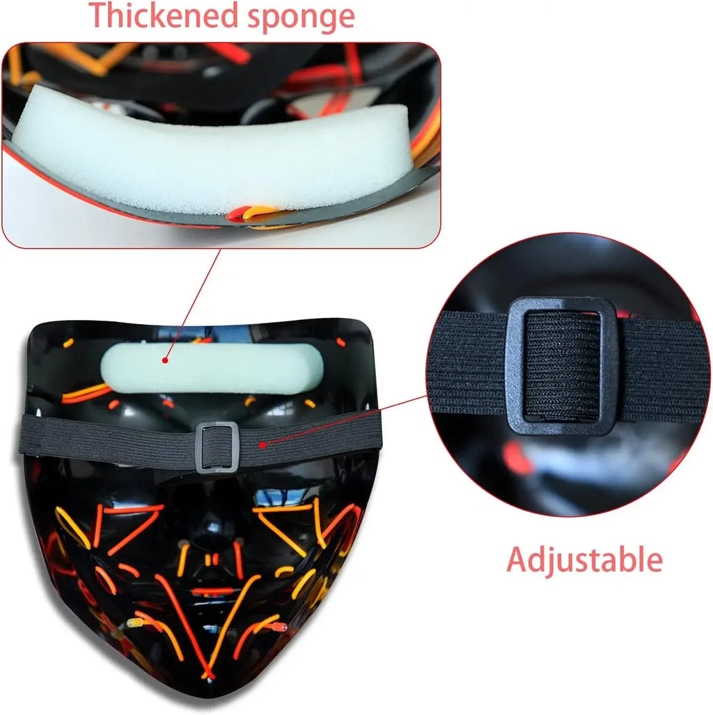 LED Light-Up Halloween Mask