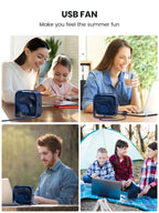 Mini USB Desk Fan with 3 Speeds and 360° Rotation