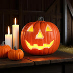 Light-Up Pumpkin Halloween Statue