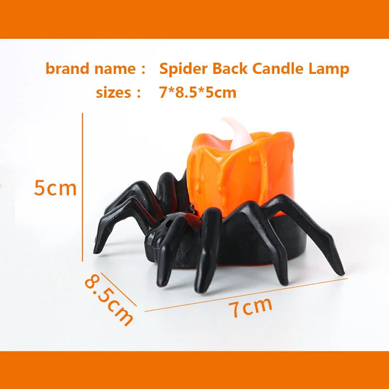 LED Spider Pumpkin Candle Light