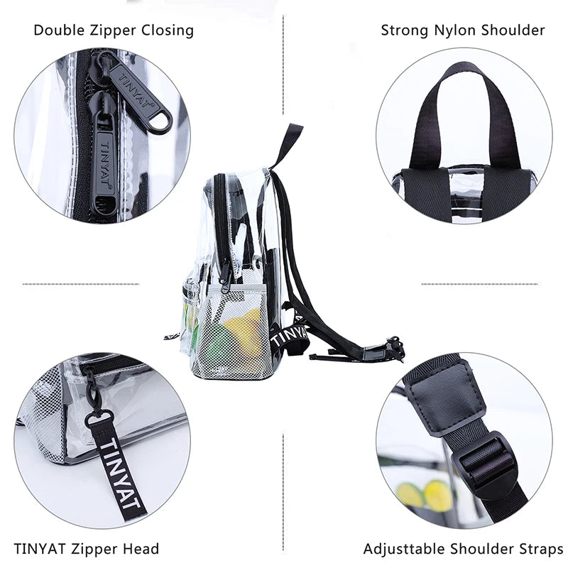 Heavy-Duty Transparent School Backpack