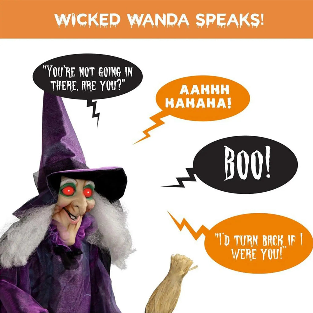 Sound-Activated Hanging Witch Prop