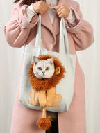 Lion-Shaped Cat Carrier Bag