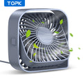 Mini USB Desk Fan with 3 Speeds and 360° Rotation