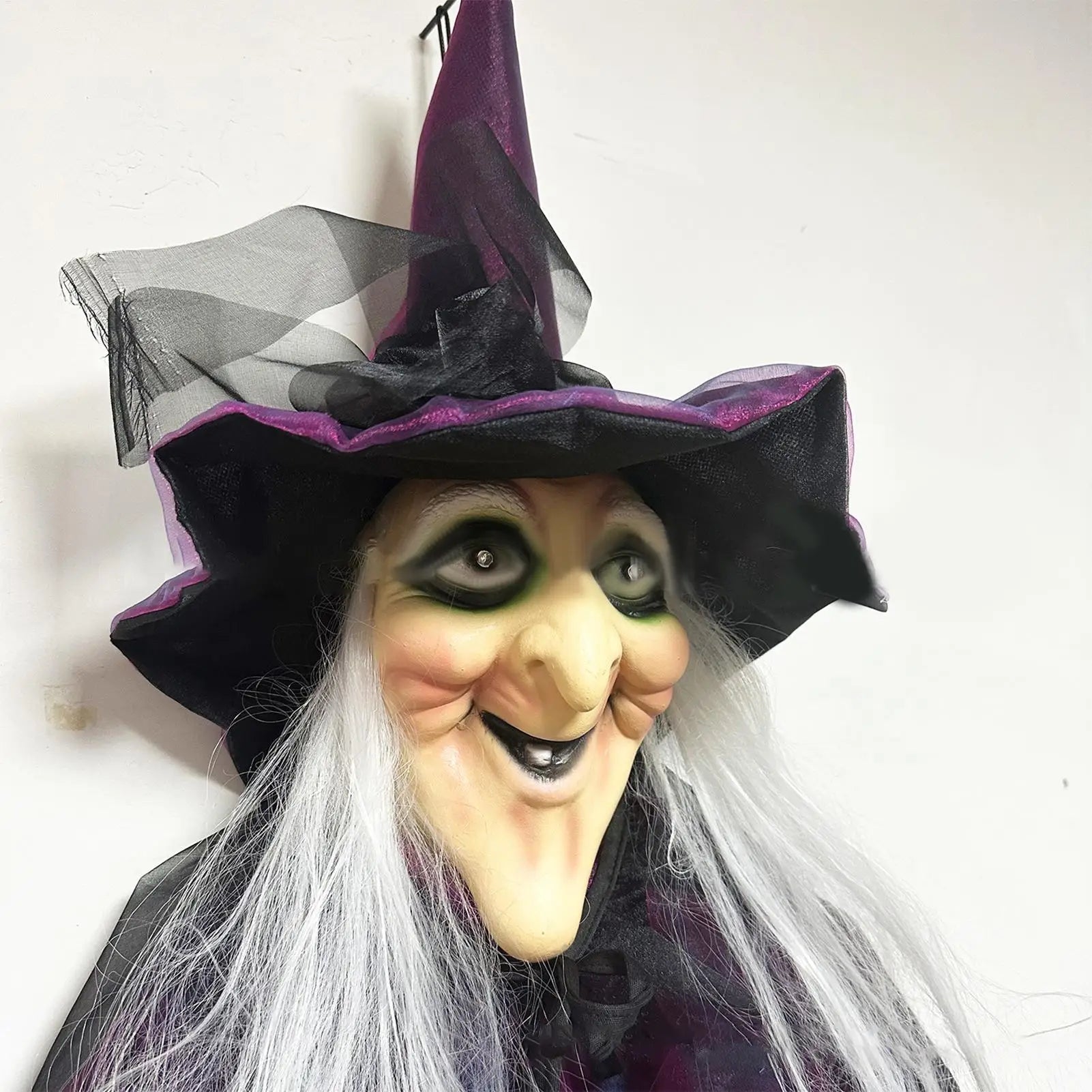 Sound-Activated Hanging Witch Prop