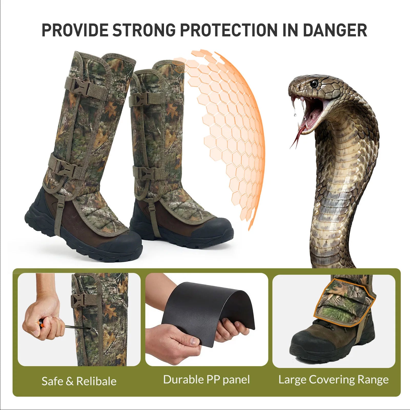 Camouflage Snake Bite Leg Gaiters