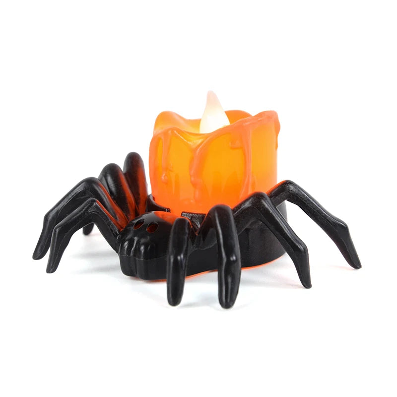 LED Spider Pumpkin Candle Light