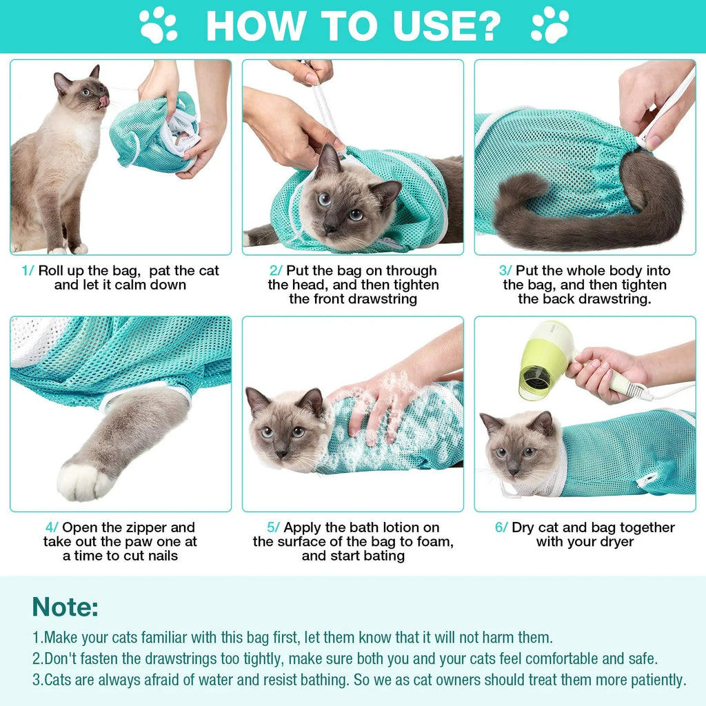 Anti-Scratch Cat Grooming Bag